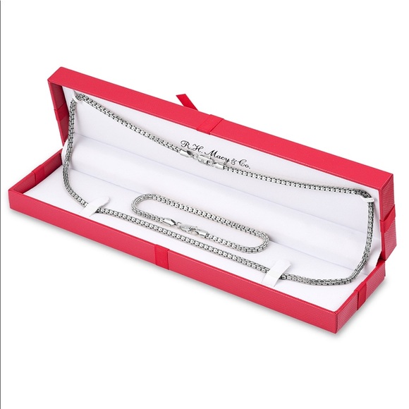 NWT-2 Pc Set Box Link “22” Chain Necklace and … - Picture 2 of 5